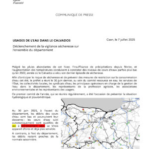Vigilance sécheresse dans le Calvados
